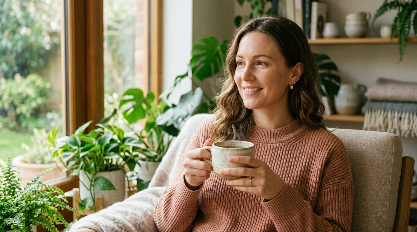 Femme sereine et pleine d'espoir, bien-être et fertilité : agir naturellement sur la réserve ovarienne