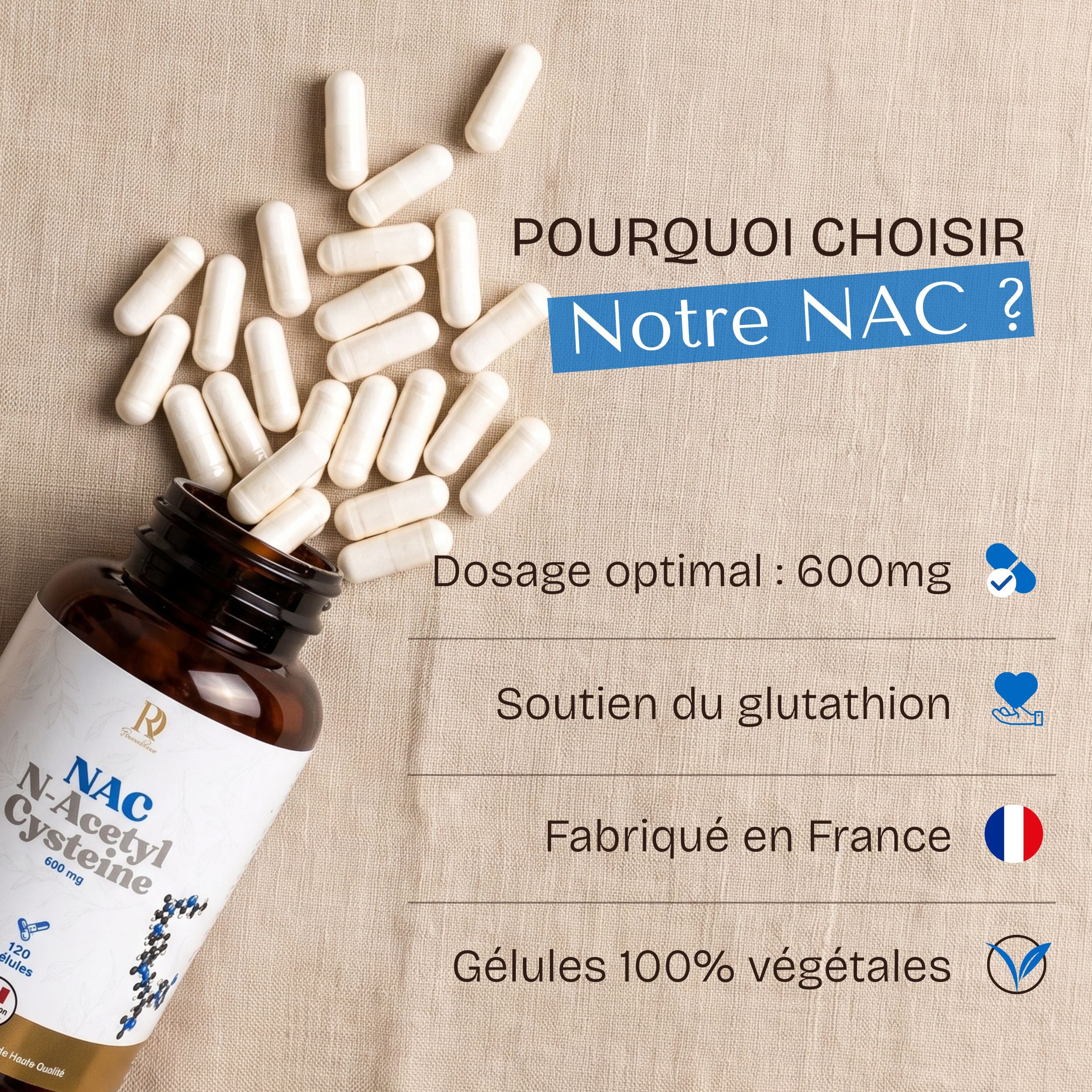 NAC 600mg (N-Acetyl Cysteine) - 3 mois de cure