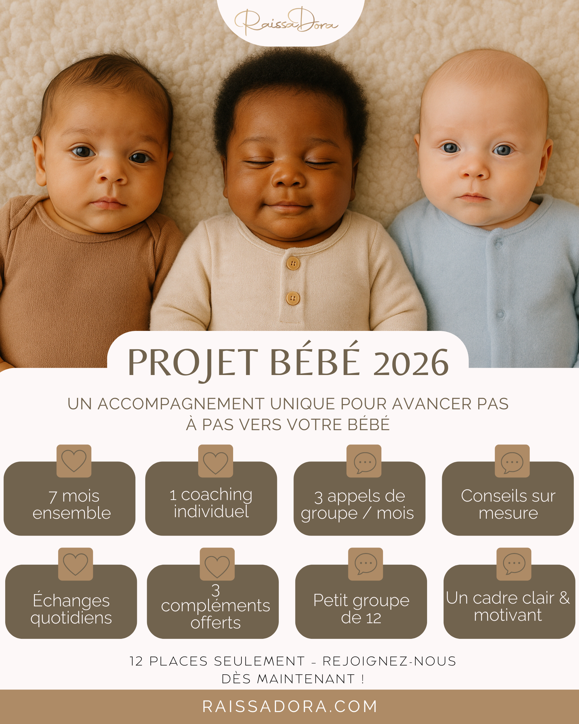 Projet Bébé 2026 — Groupe d’accompagnement exclusif (7 mois)